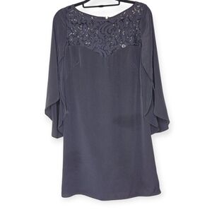 Milly Silk Lace Shift Dress, Black, Size 4, GUC (Flaw)